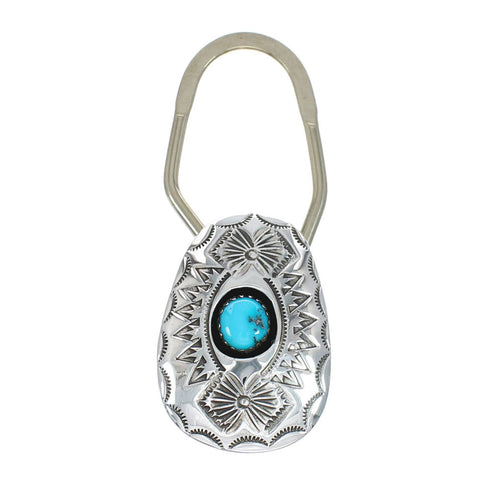 Native American Authentic Sterling Silver Turquoise Key Chain JX129069
