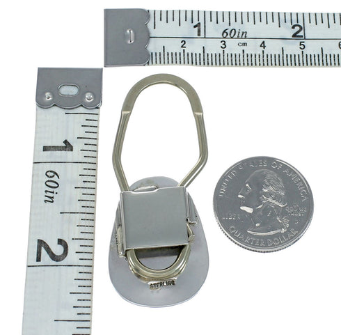 Native American Authentic Sterling Silver Turquoise Key Chain JX129069