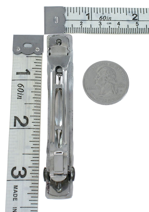 Native American Navajo Turquoise Sterling Silver Hair Barrette JX129040