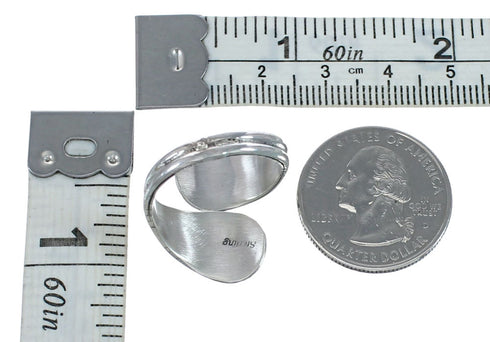 Navajo Indian Sterling Silver And Turquoise Adjustable Ring Size 8, 9, 10 JX128991