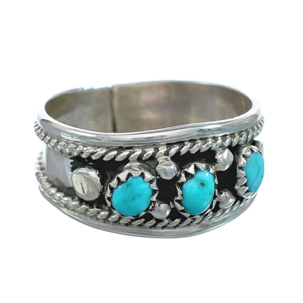 Sterling Silver Turquoise Navajo Ring Size 8-1/2 JX130563