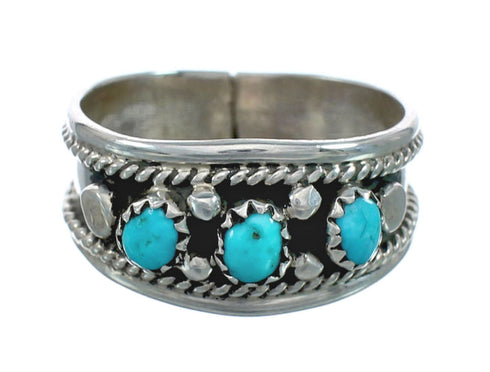 Sterling Silver Turquoise Navajo Ring Size 10-3/4 JX130564