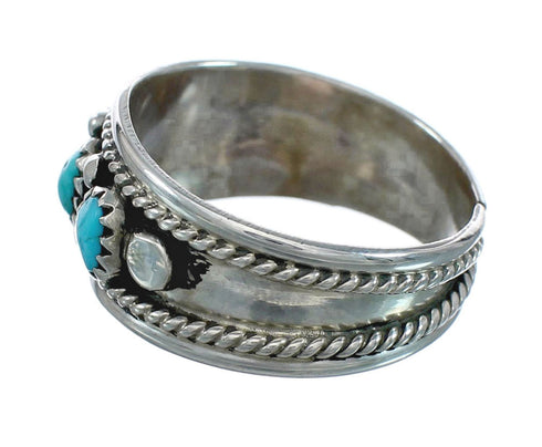 Sterling Silver Turquoise Navajo Ring Size 7-1/2 JX130562