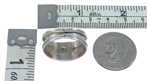 Sterling Silver Turquoise Navajo Ring Size 10-3/4 JX130564