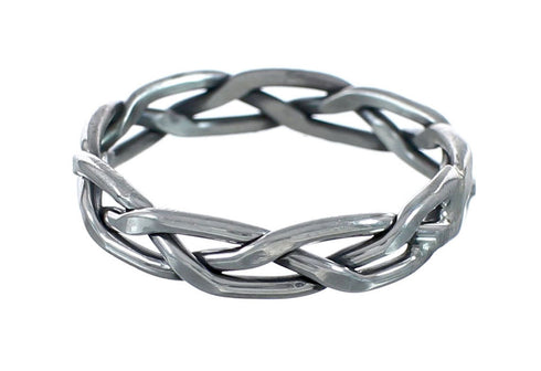 Navajo Authentic Sterling Silver Band Ring Size 9-1/2 JX128979