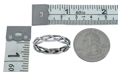 Navajo Authentic Sterling Silver Band Ring Size 9-1/2 JX128979
