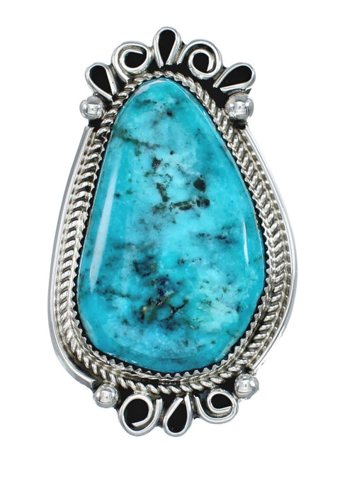 Genuine Sterling Silver Navajo Turquoise Ring Size 10 JX128982