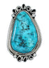 Genuine Sterling Silver Navajo Turquoise Ring Size 10 JX128982