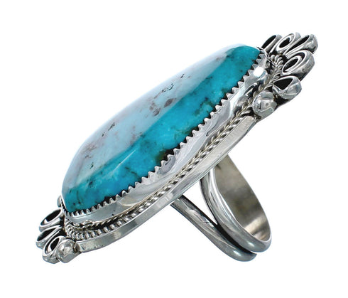 Genuine Sterling Silver Navajo Turquoise Ring Size 10 JX128982