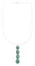 Sterling Silver Turquoise Inlay Box Chain Pendant Necklace Set JX129072