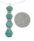 Sterling Silver Turquoise Inlay Box Chain Pendant Necklace Set JX129072