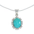 Sterling Silver Turquoise Italian Snake Chain Necklace Set AX128974