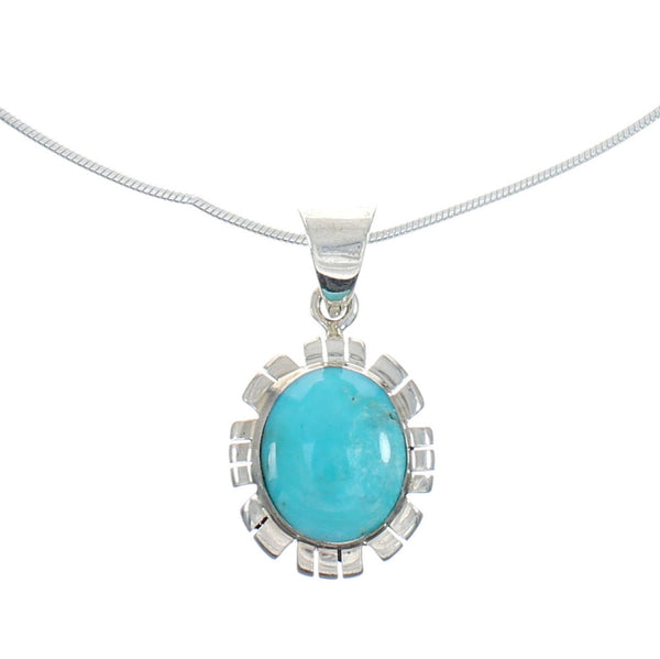 Sterling Silver Turquoise Italian Snake Chain Necklace Set AX128980