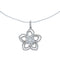 Sterling Silver And Cubic Zirconia Flower Italian Snake Chain Necklace Set AX129003