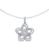 Sterling Silver And Cubic Zirconia Flower Italian Snake Chain Necklace Set AX129003