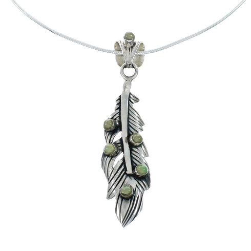 Sterling Silver Turquoise Feather Italian Snake Chain Necklace Set AX129006