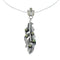Sterling Silver Turquoise Feather Italian Snake Chain Necklace Set AX129006