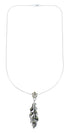 Sterling Silver Turquoise Feather Italian Snake Chain Necklace Set AX129006