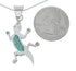 Southwest Turquoise Inlay Silver Lizard Italian Chain Necklace Set AX129017