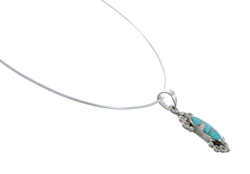 Sterling Silver Turquoise And Opal Inlay Southwestern Italian Snake Chain Necklace Set AX129062