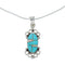 Sterling Silver Turquoise And Opal Inlay Southwestern Italian Snake Chain Necklace Set AX129063