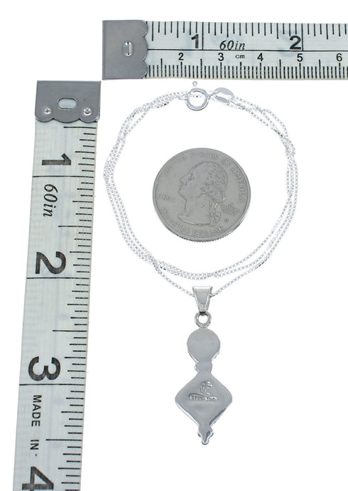 Southwest Turquoise Inlay Sterling Silver Box Chain Necklace Set JX129260