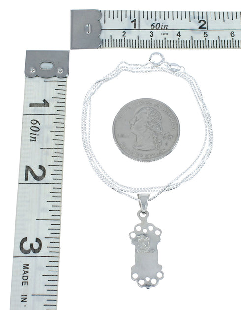 Southwest Turquoise Inlay Sterling Silver Box Chain Necklace Set JX129259