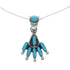 Southwest Turquoise Sterling Silver Box Chain Necklace Set JX129253