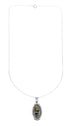 Southwest Multicolor Inlay Sterling Silver Box Chain Necklace Set JX129096