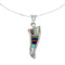 Southwest Multicolor Inlay Sterling Silver Box Chain Necklace Set JX129080