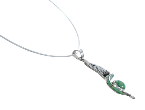 Southwest Turquoise Sterling Silver Snake Chain Necklace Set JX129205