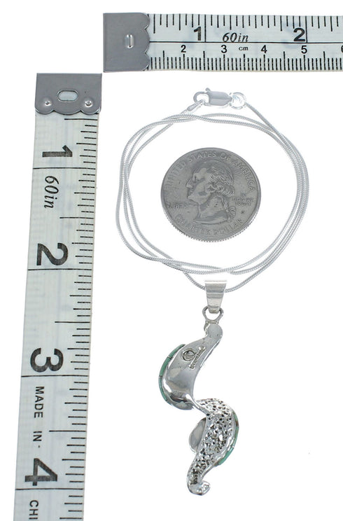 Southwest Turquoise Sterling Silver Snake Chain Necklace Set JX129205