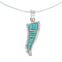 Southwest Turquoise Inlay Sterling Silver Snake Chain Necklace Set JX129197