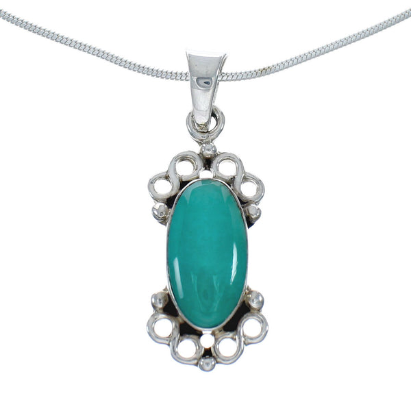 Southwest Turquoise Sterling Silver Snake Chain Necklace Set JX129165