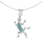 Southwest Turquoise Lizard Inlay Sterling Silver Snake Chain Necklace Set JX129174