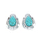 Native American Turquoise Sterling Silver Tear Drop Earrings JX129192