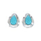 Native American Turquoise Sterling Silver Tear Drop Earrings JX129190