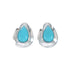 Native American Turquoise Sterling Silver Tear Drop Earrings JX129190