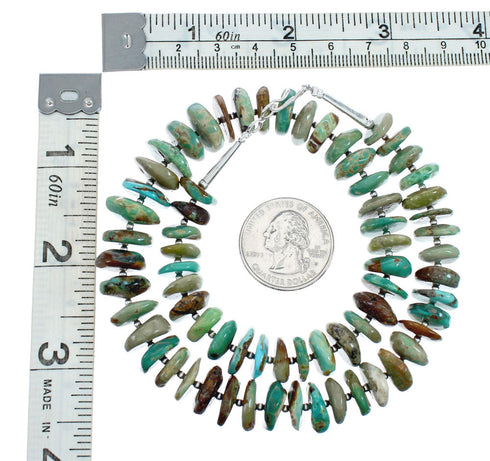 Native American Sterling Silver Turquoise Bead Necklace JX129230