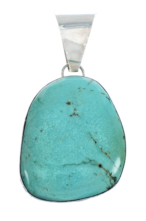 Sterling Silver Turquoise Native American Bead Necklace Pendant Set JX129239