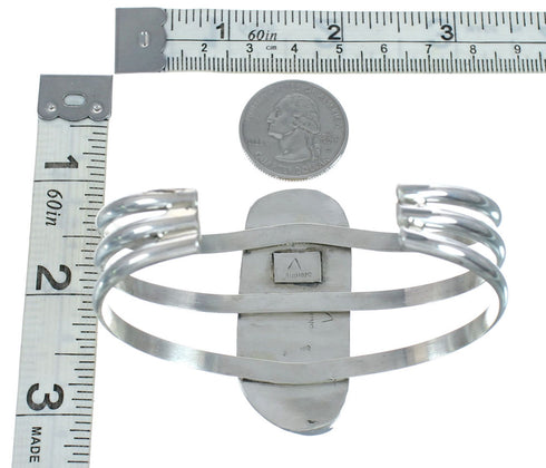 Native American Sterling Silver Amber Cuff Bracelet JX129243