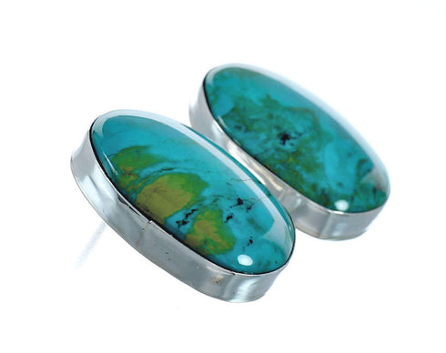 Native American Sterling Silver Turquoise Post Earrings AX129277