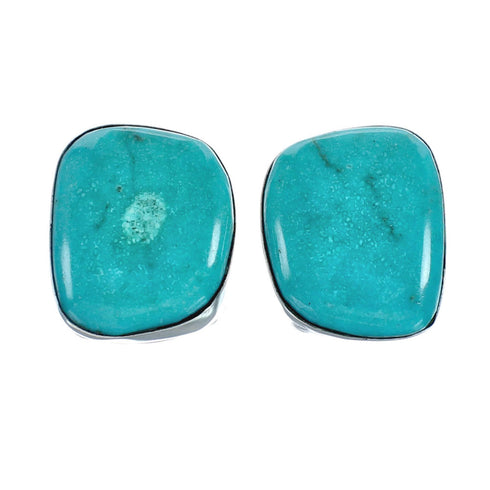 Native American Sterling Silver Turquoise Post Earrings AX129279