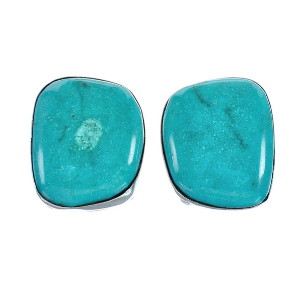 Native American Sterling Silver Turquoise Post Earrings AX129279
