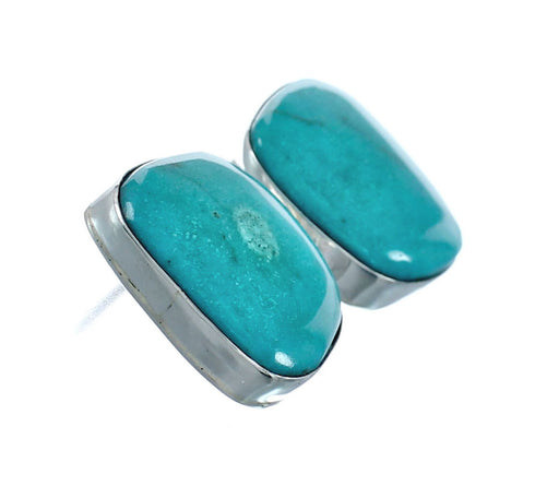 Native American Sterling Silver Turquoise Post Earrings AX129279