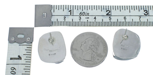 Native American Sterling Silver Turquoise Post Earrings AX129279