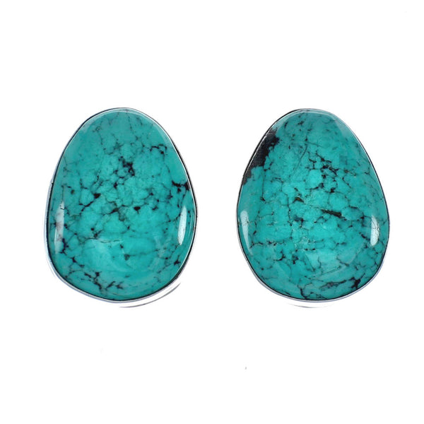 Native American Sterling Silver Turquoise Post Earrings AX129280