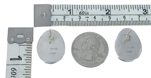 Native American Sterling Silver Turquoise Post Earrings AX129280