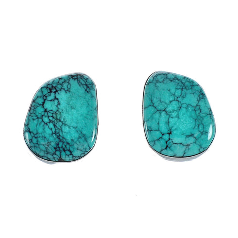 Native American Sterling Silver Turquoise Post Earrings AX129281