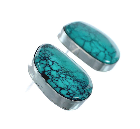 Native American Sterling Silver Turquoise Post Earrings AX129281